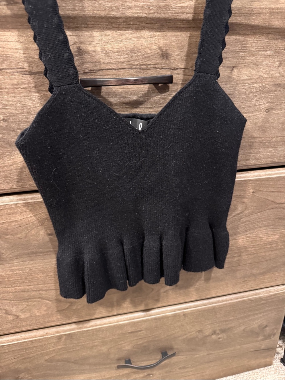 Lulu’s Black Knit Peplum Tank Top - Picture 2 of 4